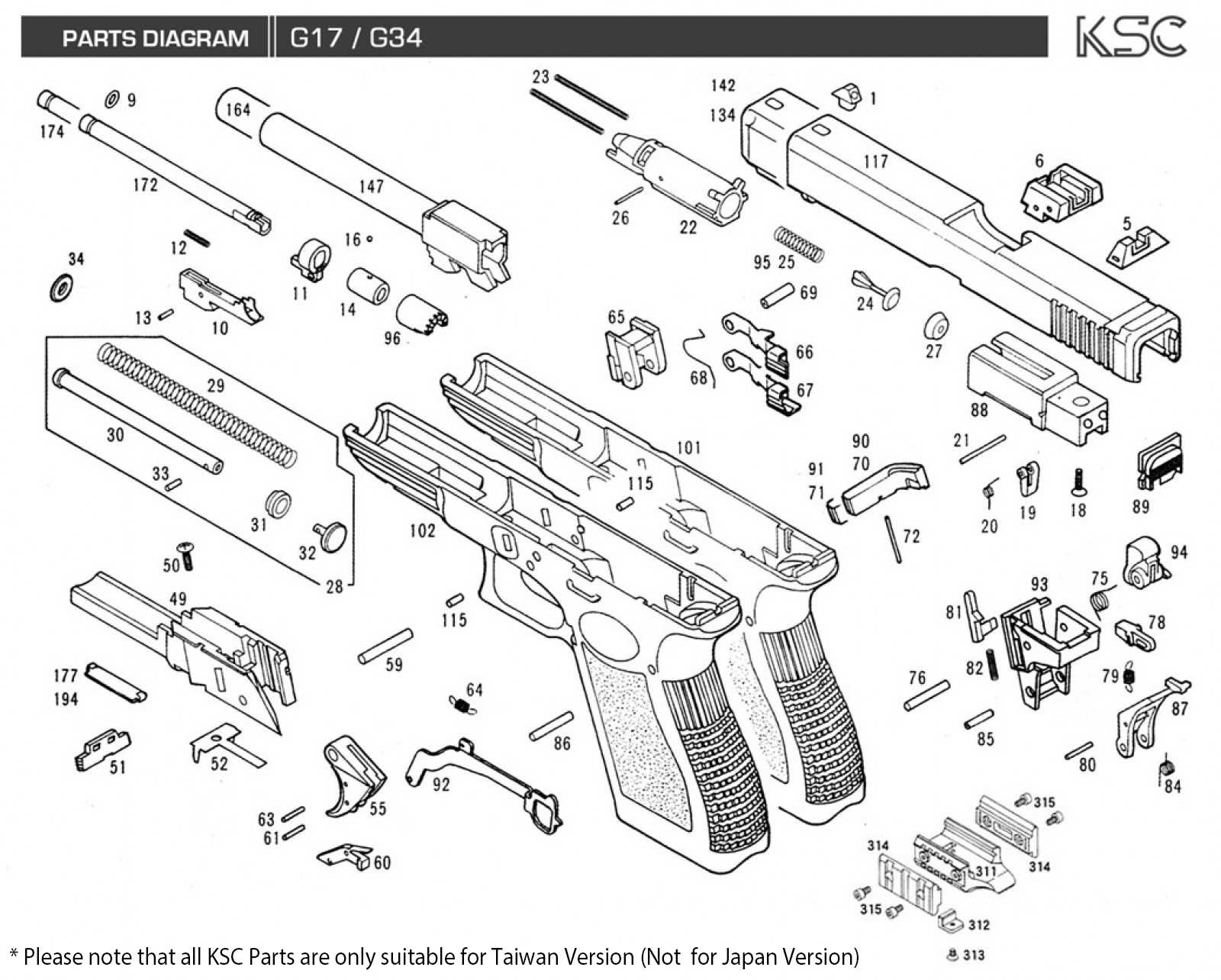 glock 17 gen 3 parts diagram