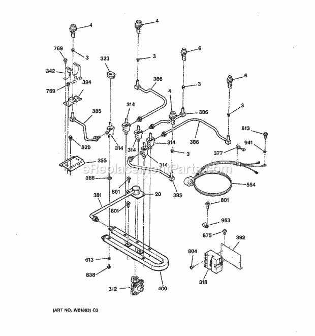 ge gas range parts diagram