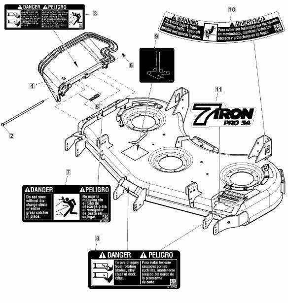 john deere 54 inch mower deck parts diagram