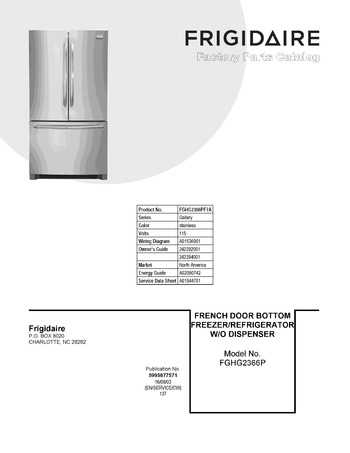 frigidaire refrigerator parts diagram