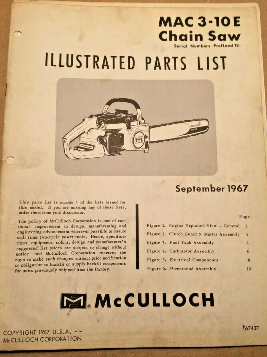 mcculloch chainsaw parts diagram