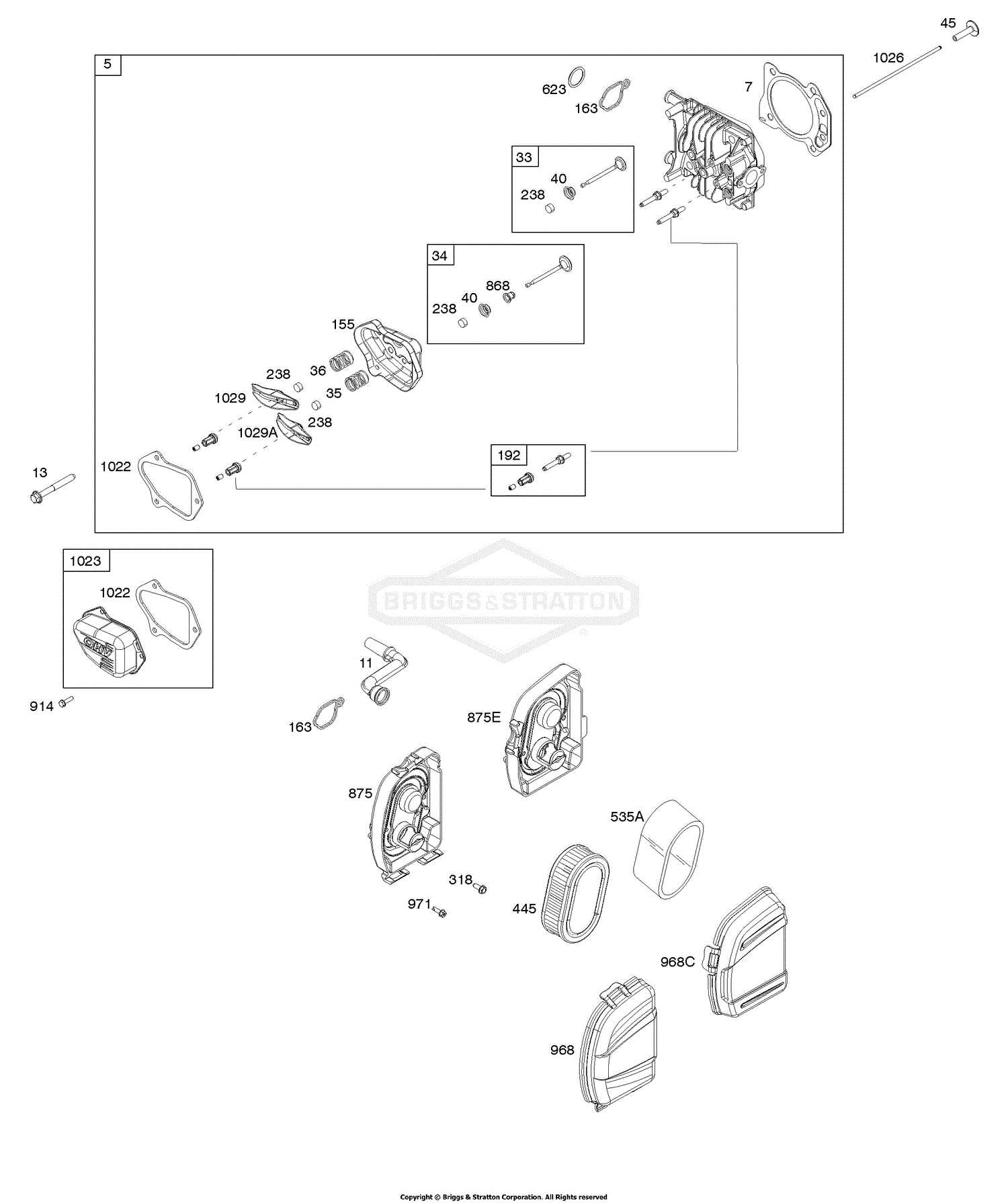 briggs and stratton 1022 snowblower parts diagram