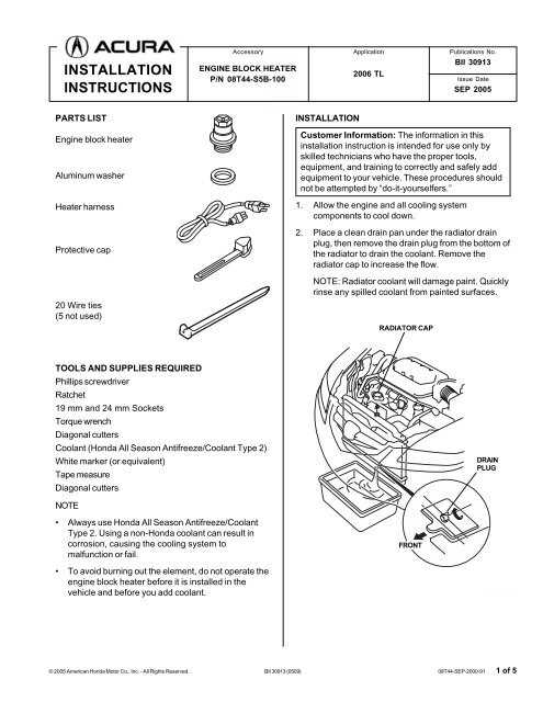 2006 acura tl engine parts diagram