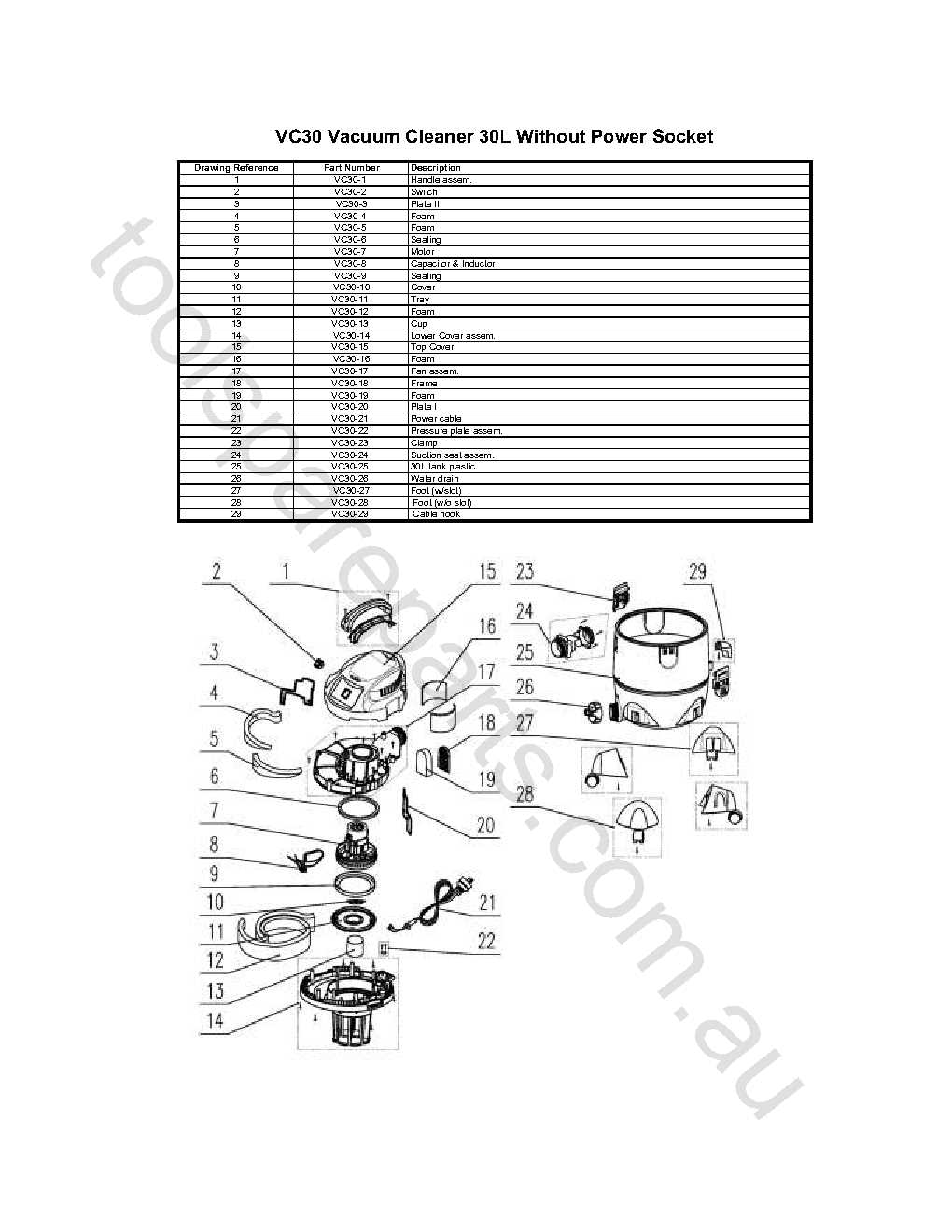 ryobi stick vacuum parts diagram