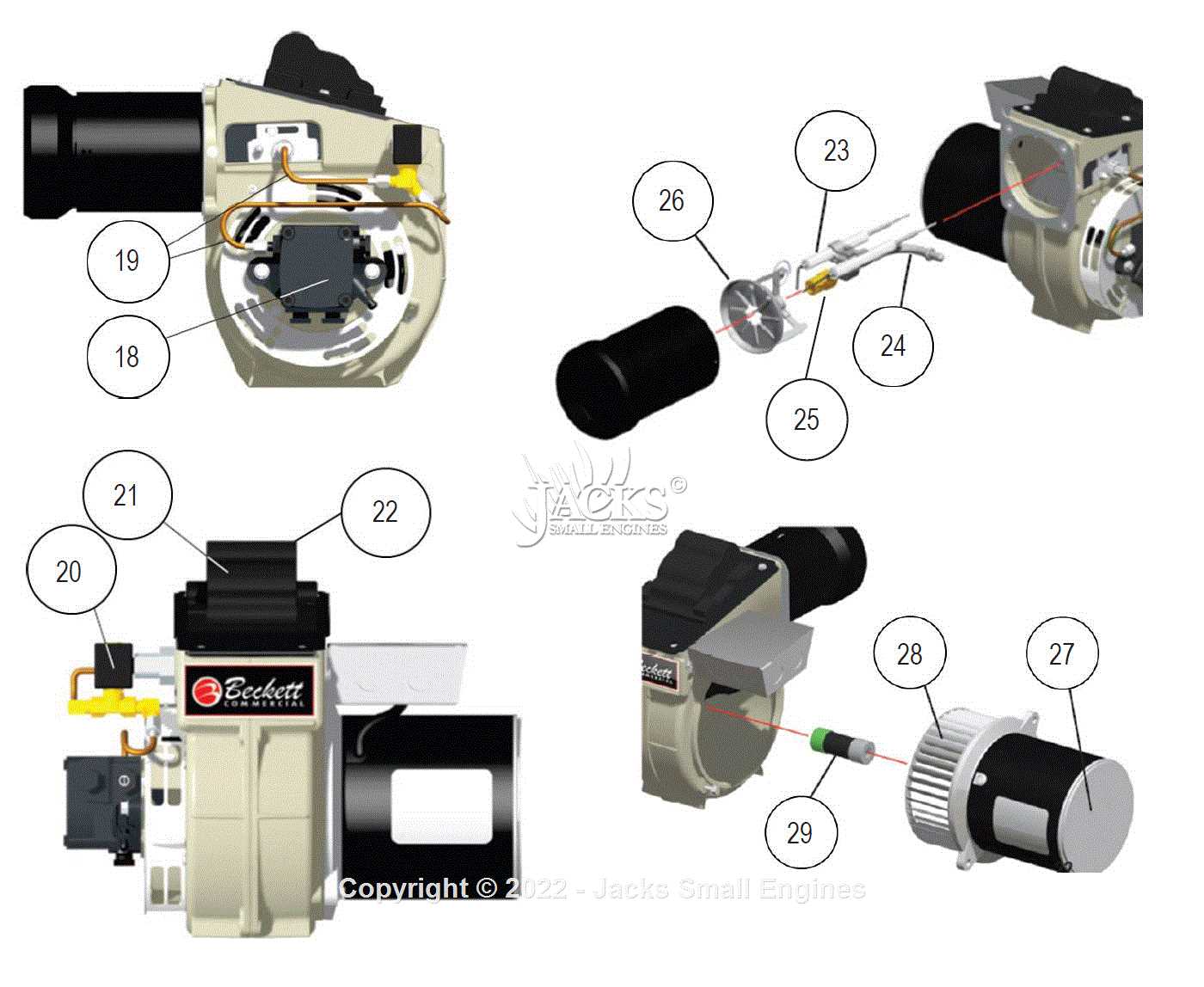 beckett afg oil burner parts diagram