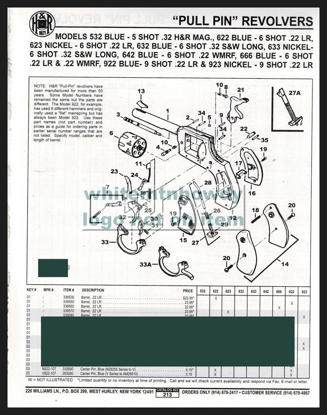 h&r model 929 parts diagram h&r model 929 parts diagram