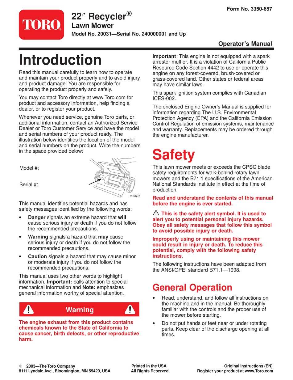 toro 20372 parts diagram