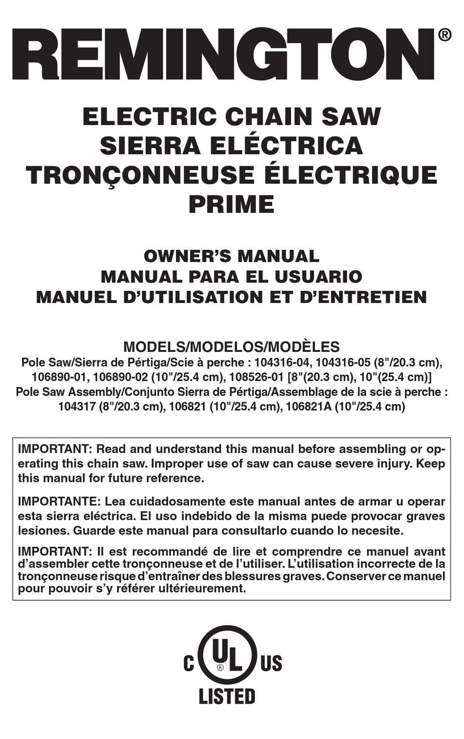 remington electric chainsaw parts diagram