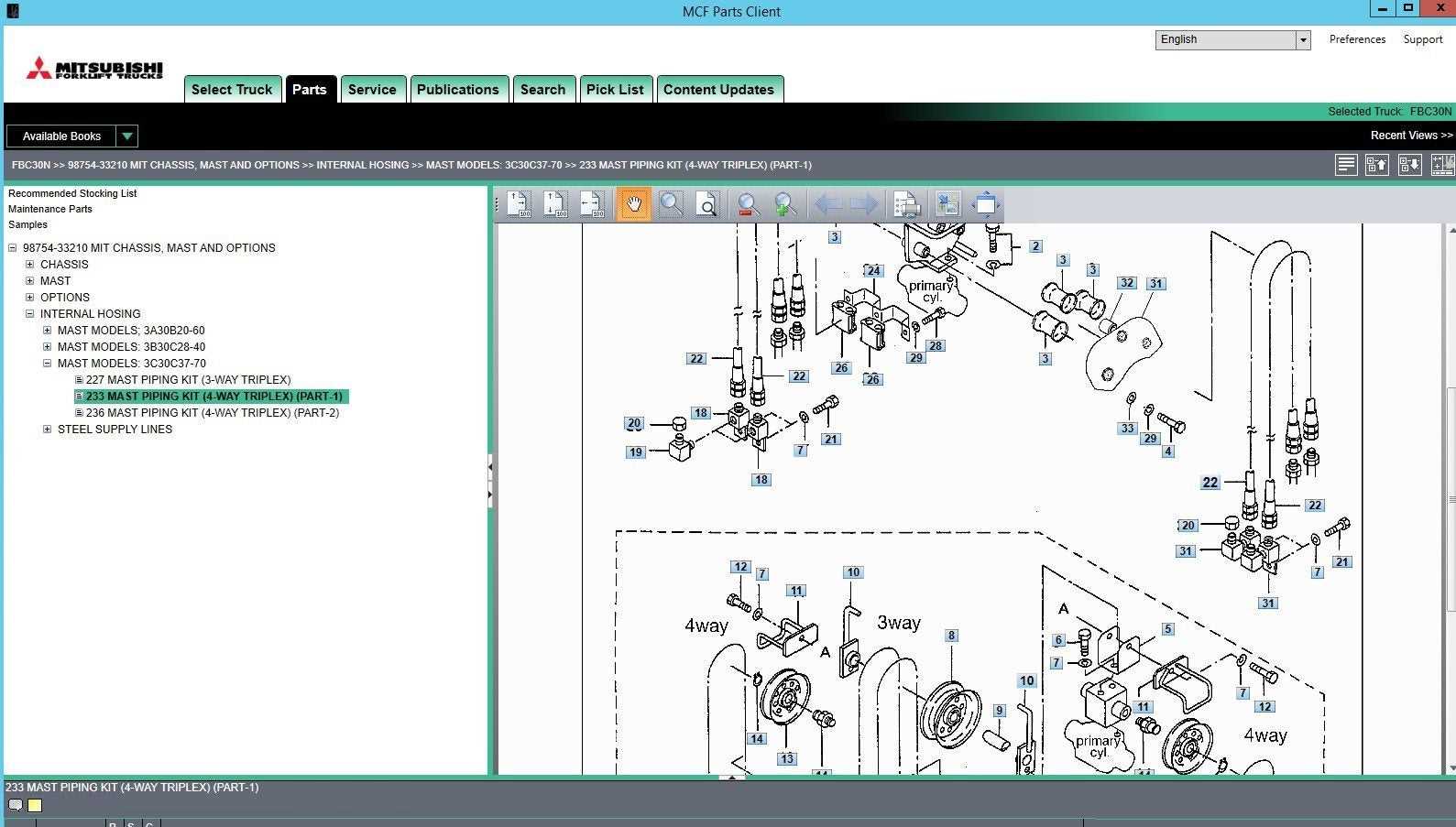 parts of a forklift diagram