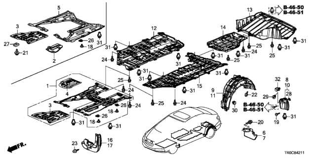 honda civic engine parts diagram