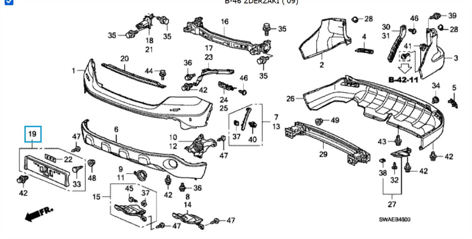 honda cr v body parts diagram