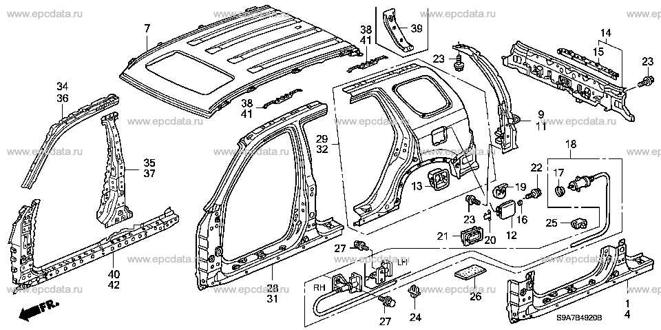 honda cr v body parts diagram