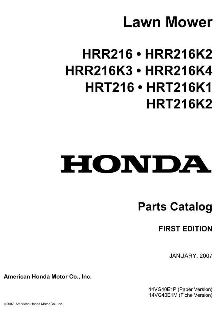 honda hrt216 parts diagram