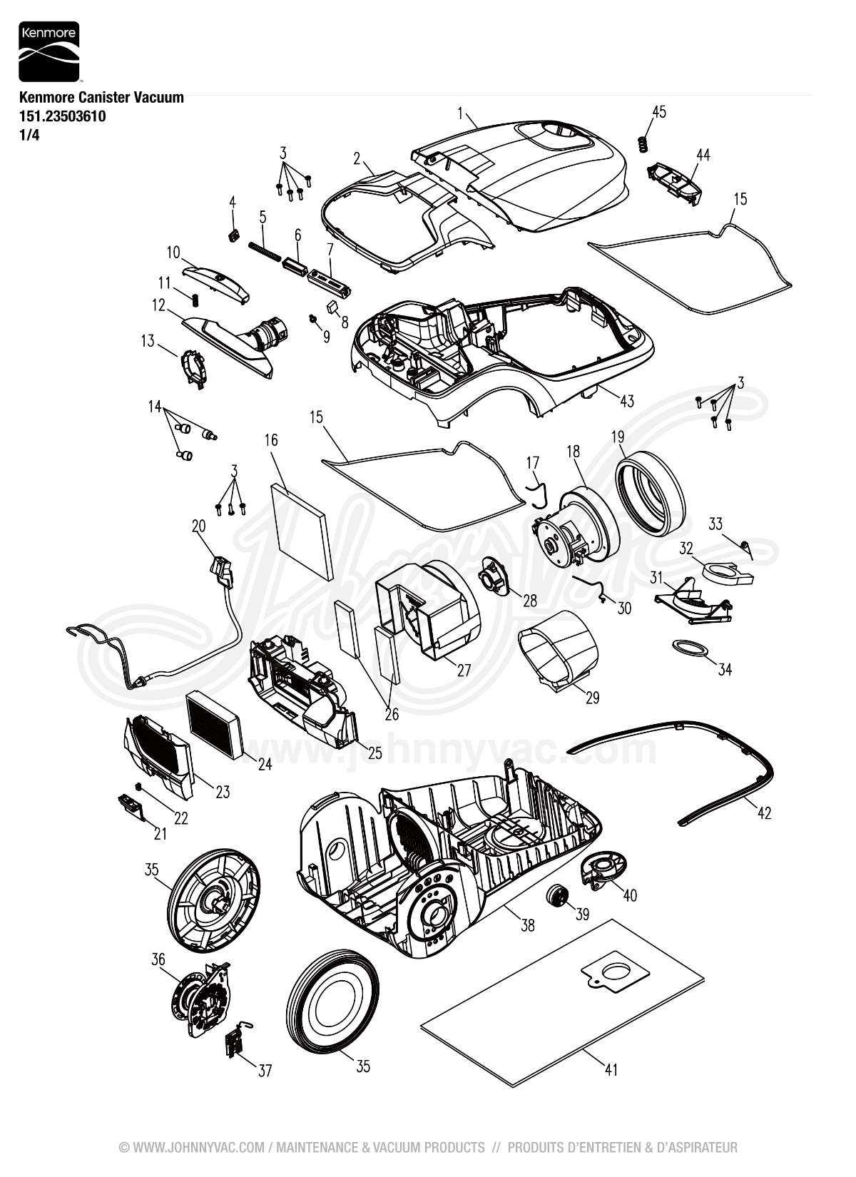 kenmore vacuum parts diagram