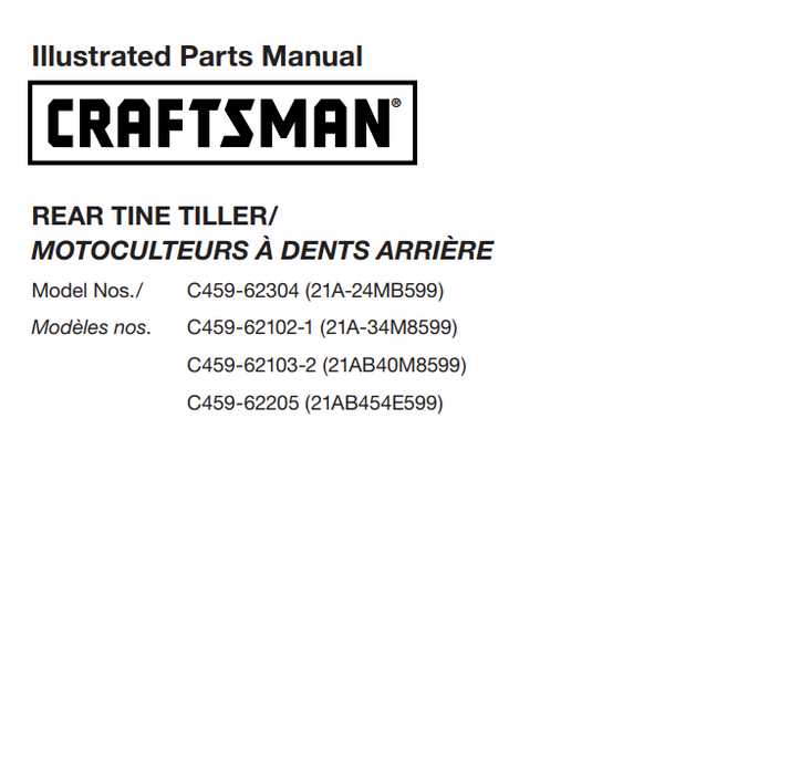 craftsman rear tine tiller parts diagram