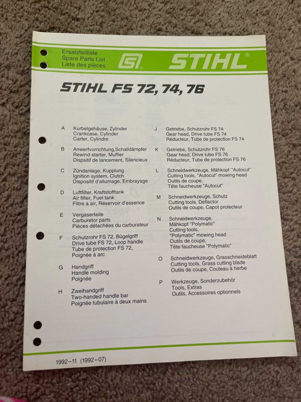 stihl fs 111 r parts diagram