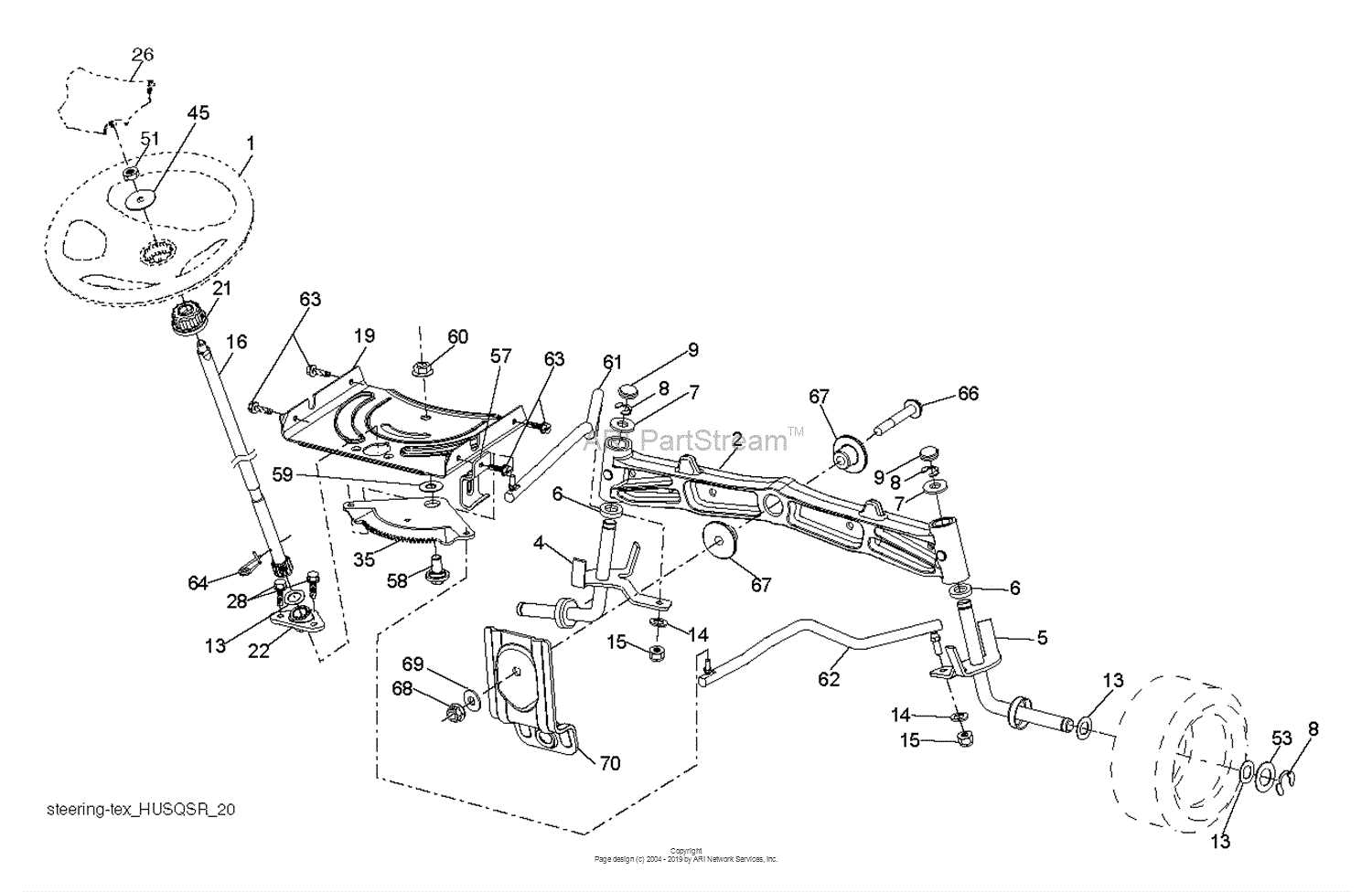 husqvarna steering parts diagram