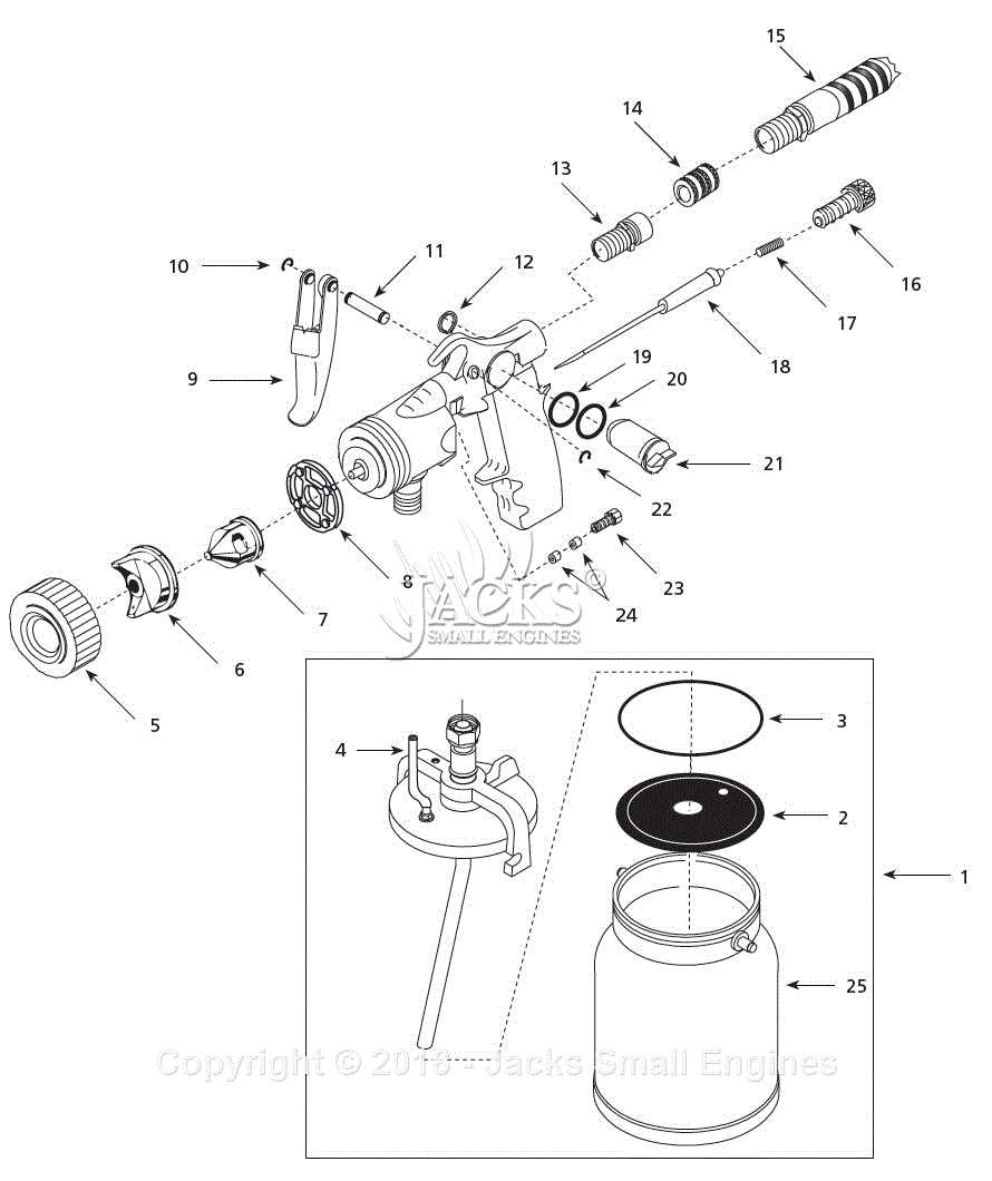 hvlp spray gun parts diagram