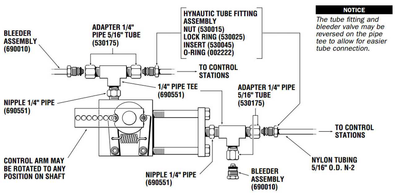 hynautic steering parts diagram