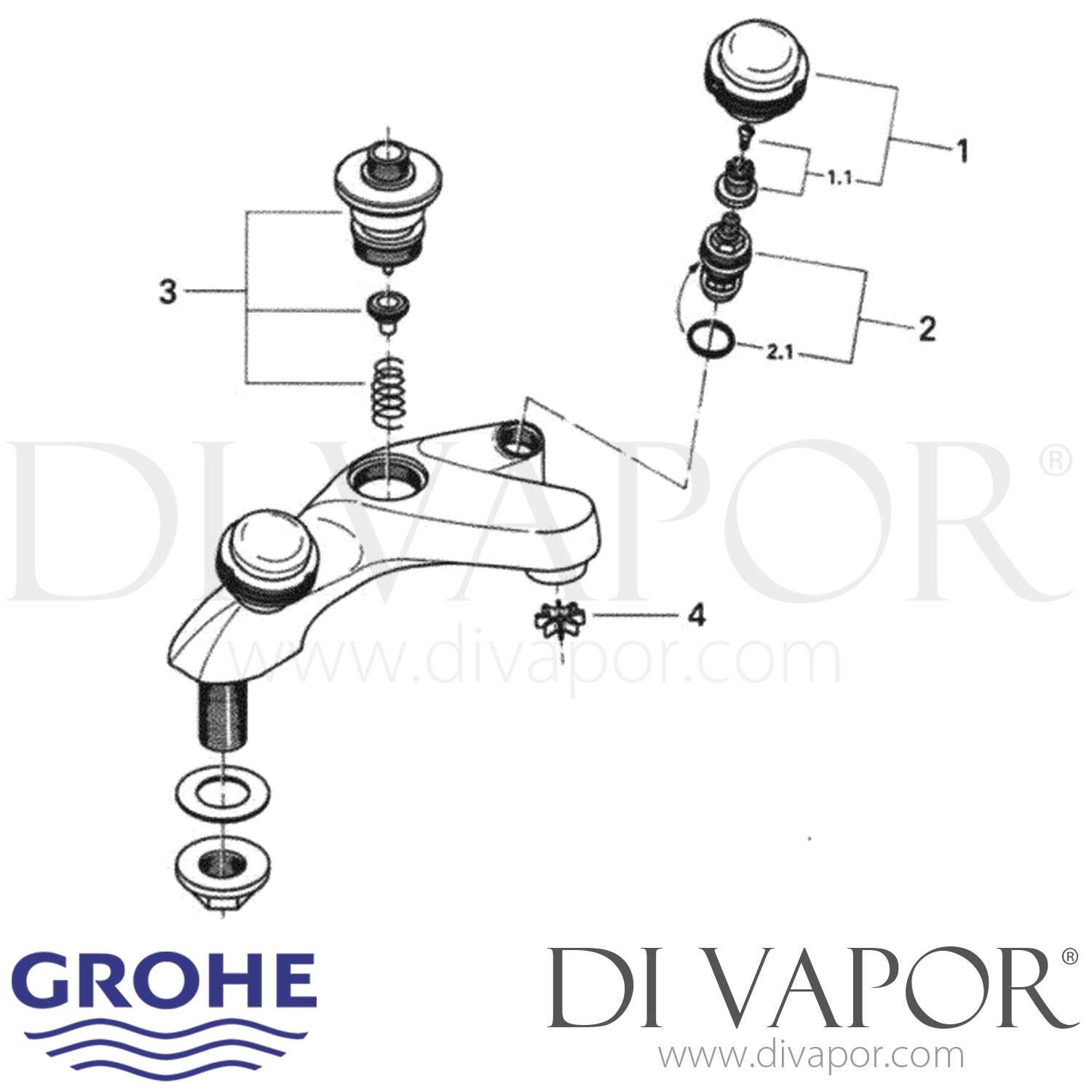 grohe bathroom faucet parts diagram