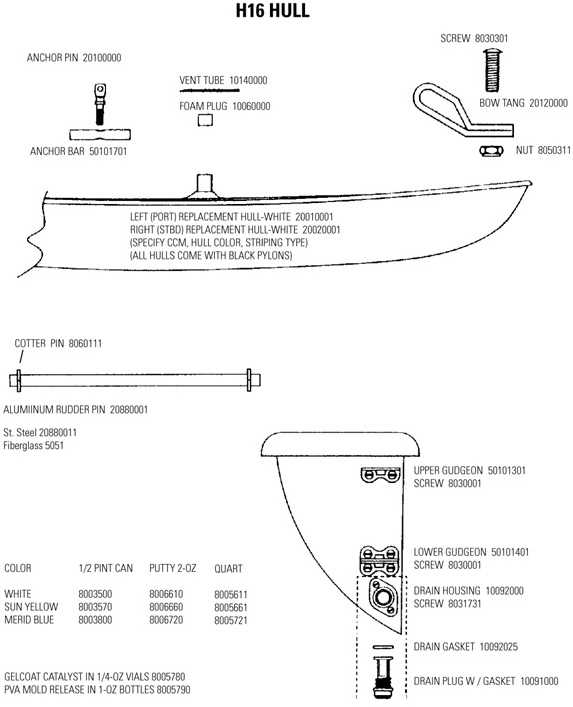 hobie 16 parts diagram