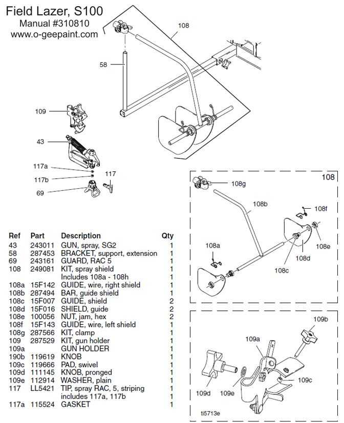 graco fieldlazer s100 parts diagram