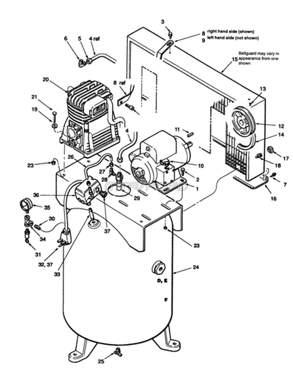 ingersoll rand compressor parts diagram