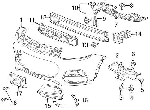 2018 chevy silverado front bumper parts diagram