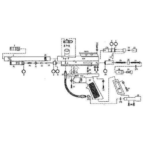 spyder paintball gun parts diagram