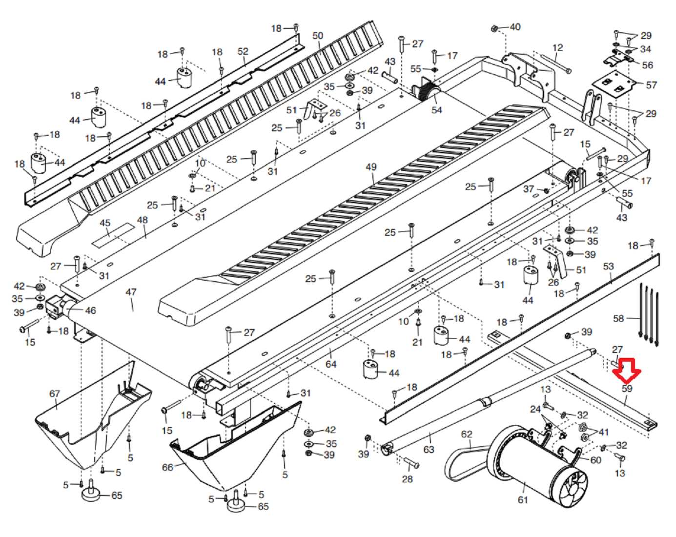 proform treadmill parts diagram