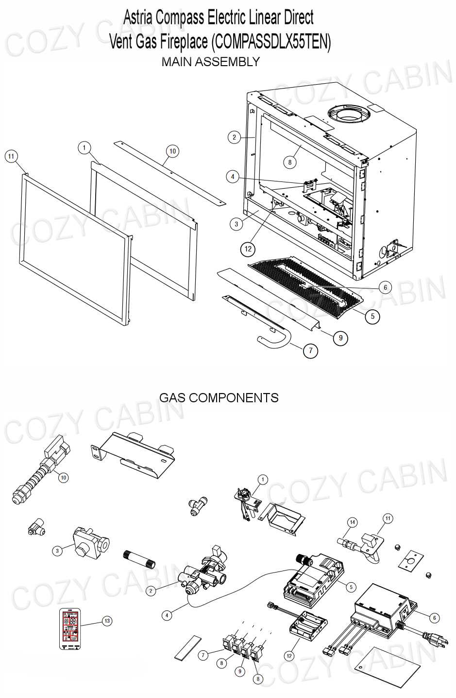electric fireplace parts diagram