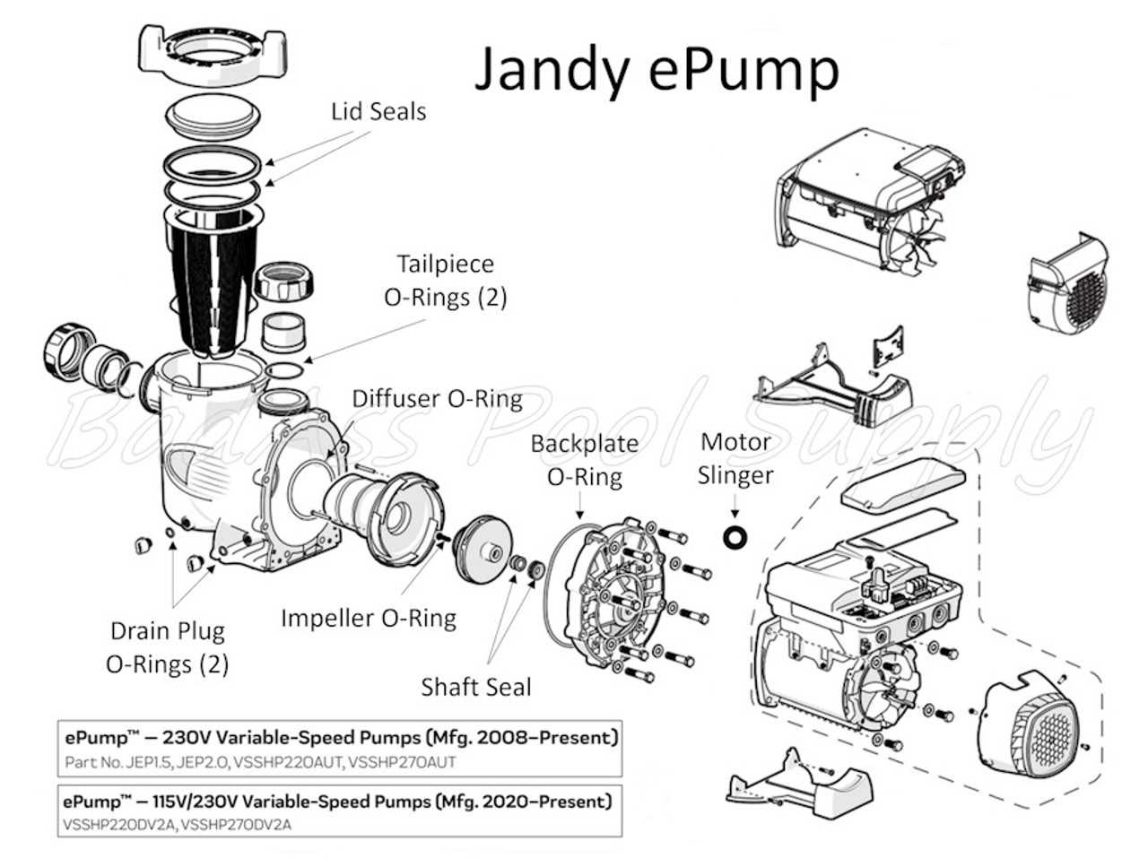 jandy pool pump parts diagram