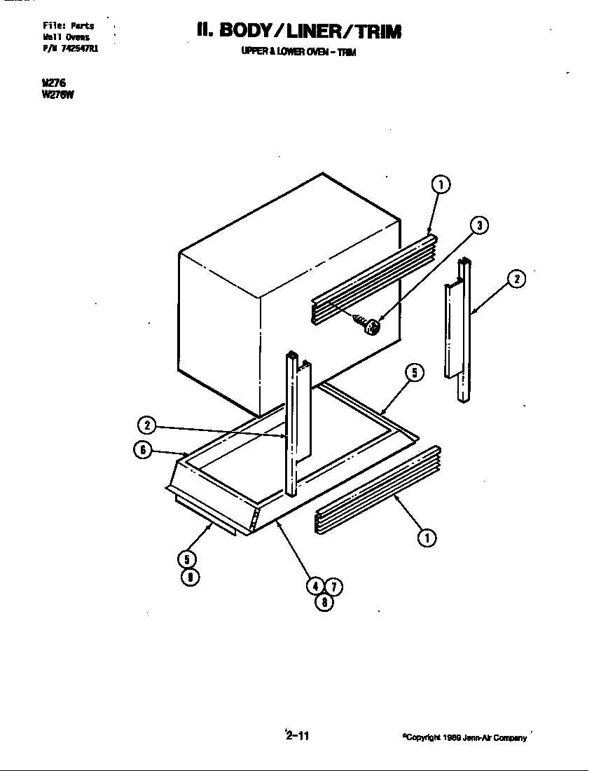 jenn air oven parts diagram