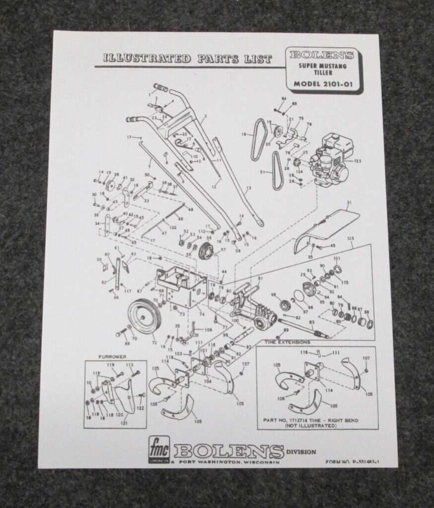 ford 105a tiller parts diagram