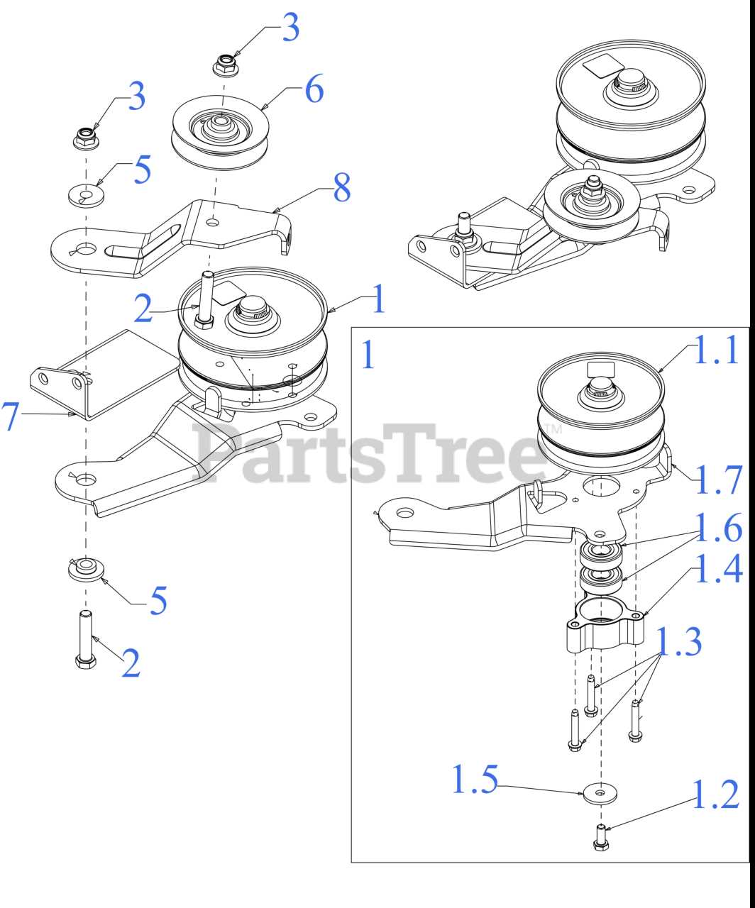 troy bilt 42 inch deck parts diagram