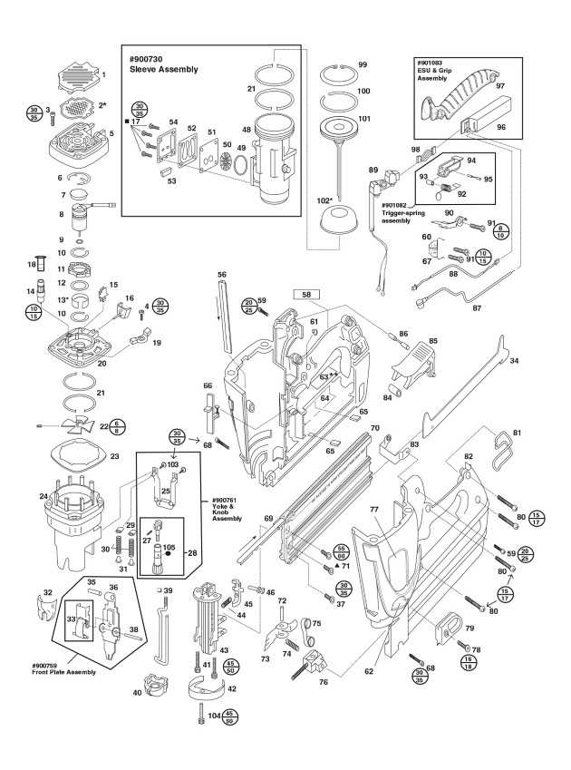 nail gun parts diagram