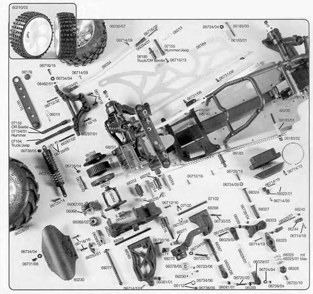 rc car parts diagram