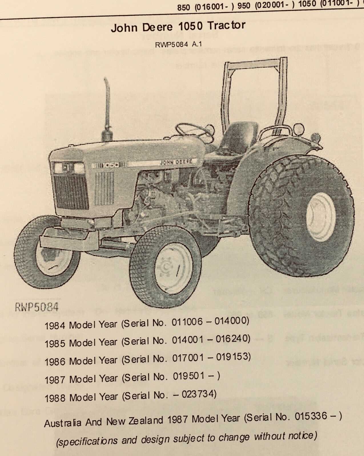 john deere 1050 parts diagram