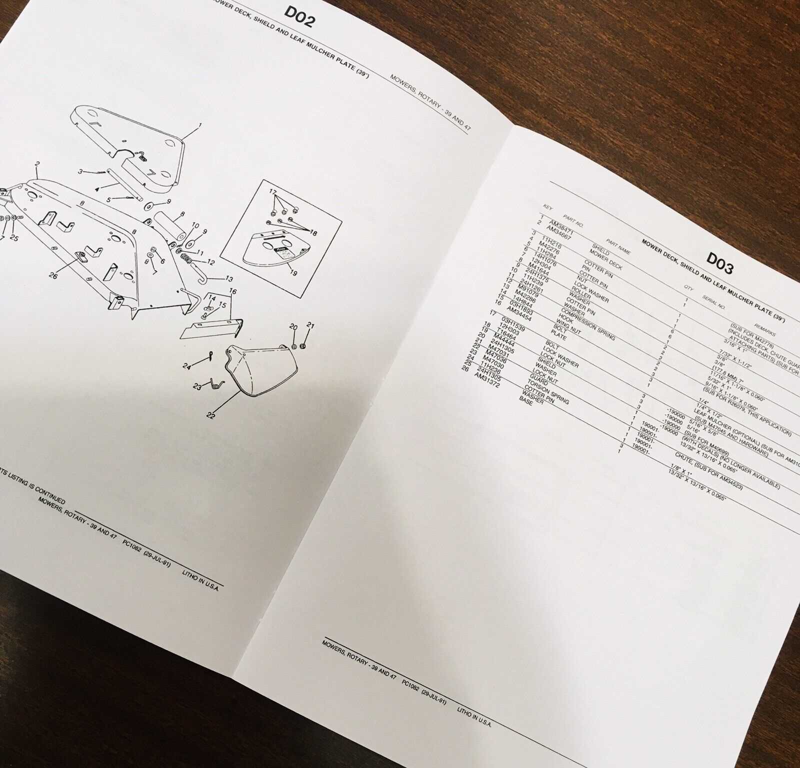 john deere 210 mower deck parts diagram