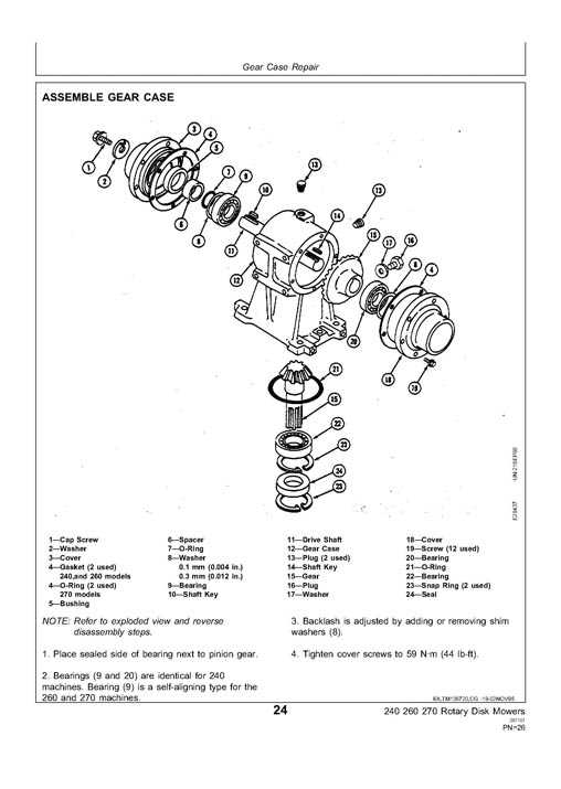 john deere 240 parts diagram