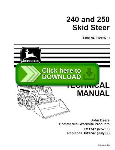 john deere 240 skid steer parts diagram