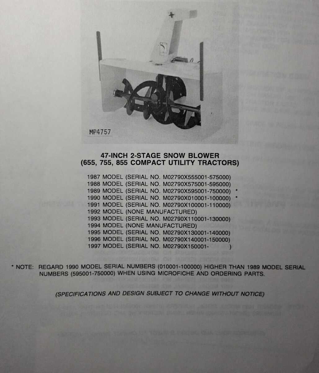 john deere 47 inch snowblower parts diagram