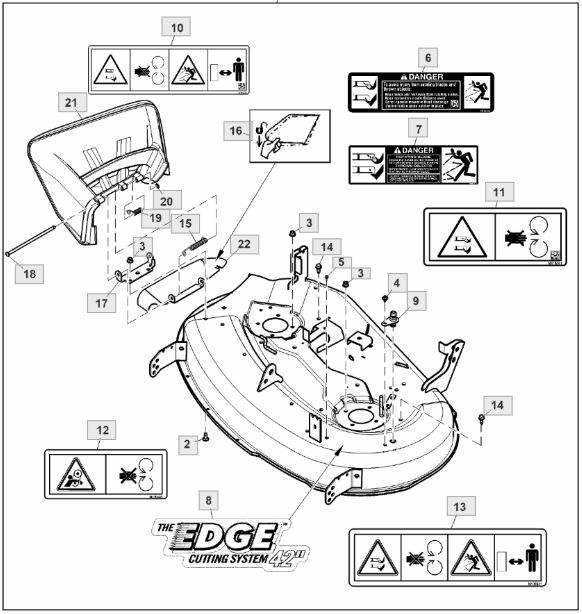 john deere 48 edge mower deck parts diagram