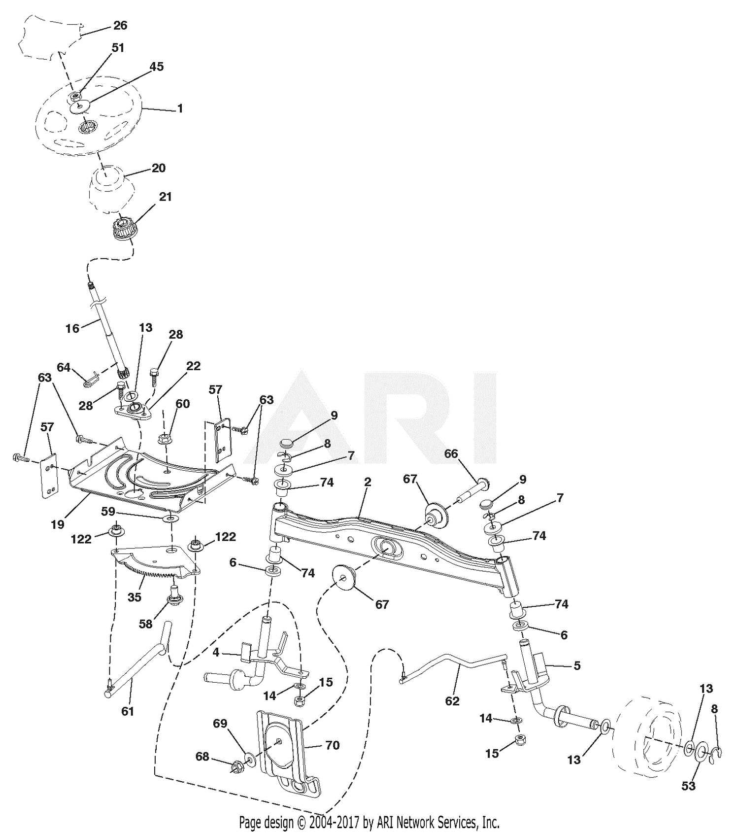 john deere l120 steering parts diagram