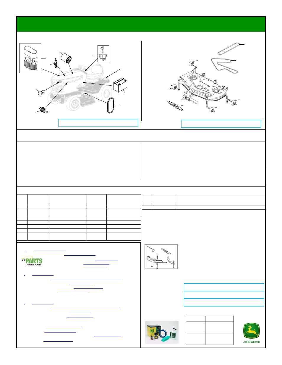 john deere x320 deck parts diagram