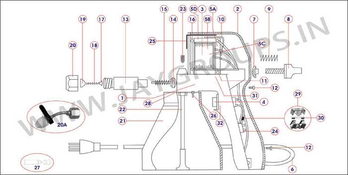 replacement pressure washer gun parts diagram