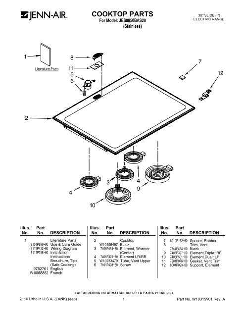 kitchenaid stove parts diagram