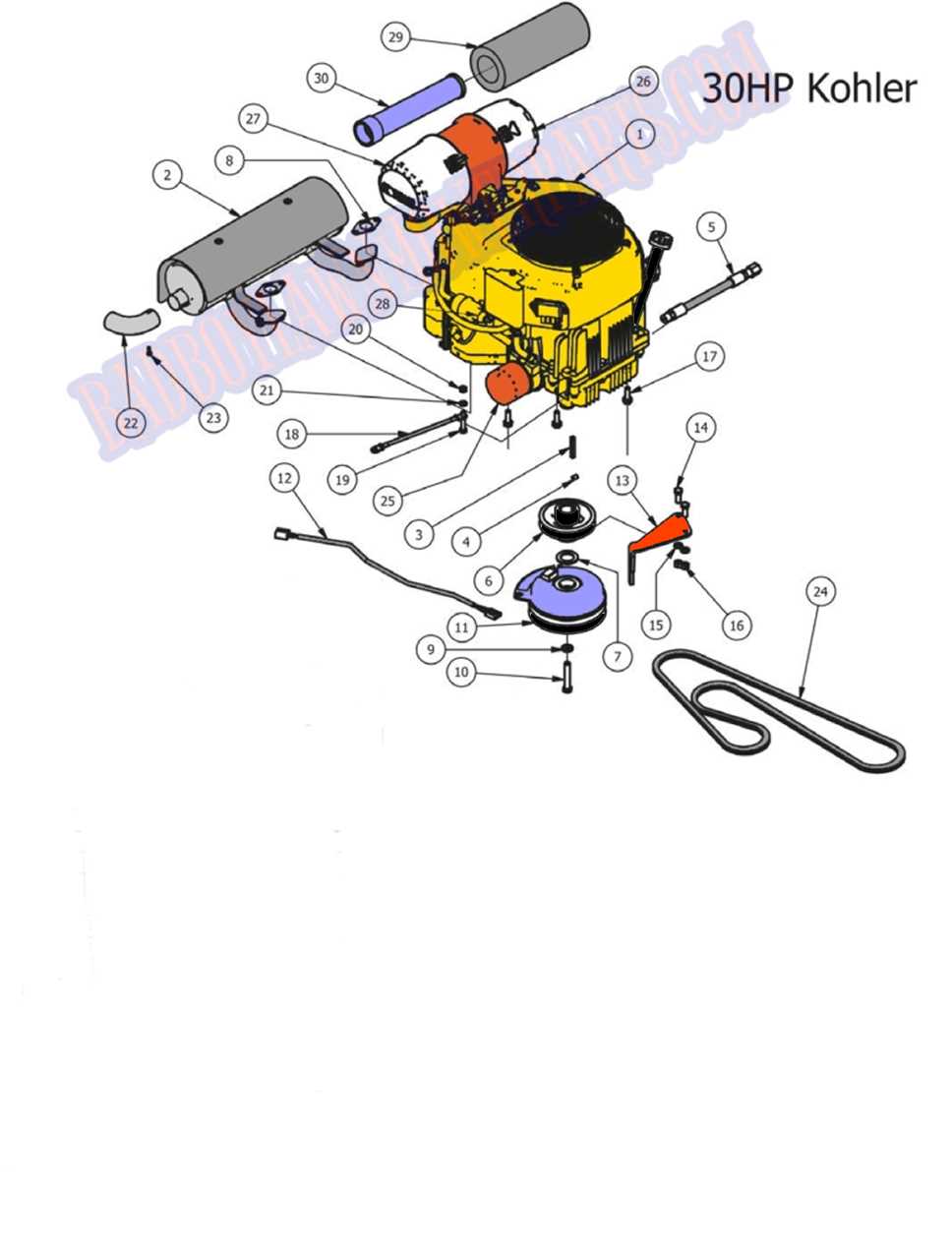 kohler motor parts diagram