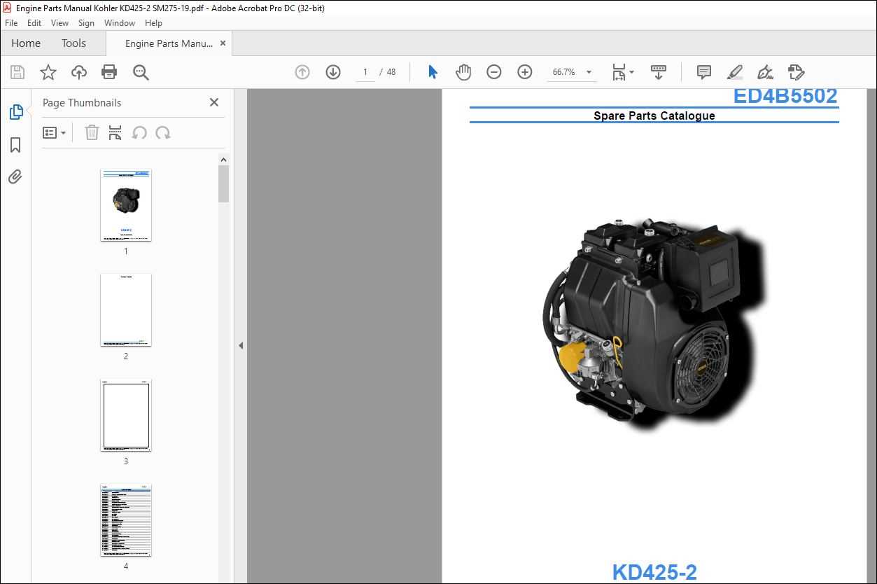 kohler motor parts diagram