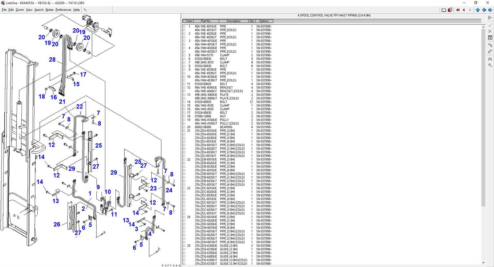 komatsu forklift parts diagram